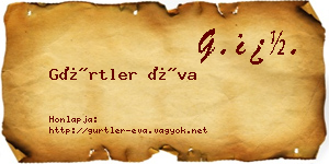 Gürtler Éva névjegykártya